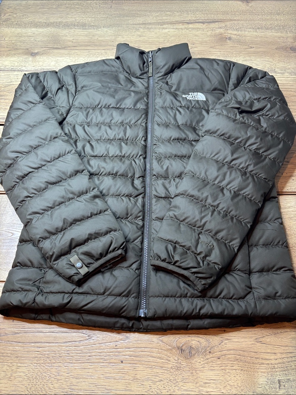 Men’s North Face Flare 2 Insulated 550 Down Puffer Jacket in Olive Green Size S